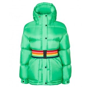 Perfect Moment Padded Oversized Parka Jacket XS Nordic Green Rainbow Belt